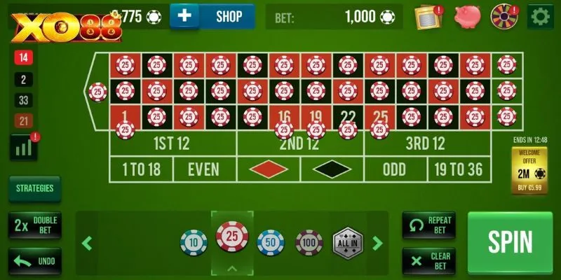 Cách Roulette France Vip vận hành 