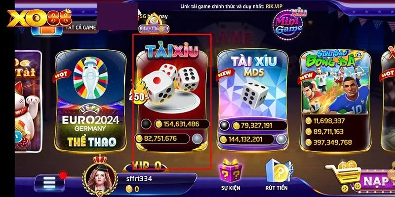 Ưu điểm khi cá cược tài xỉu tại cổng game RIKVIP