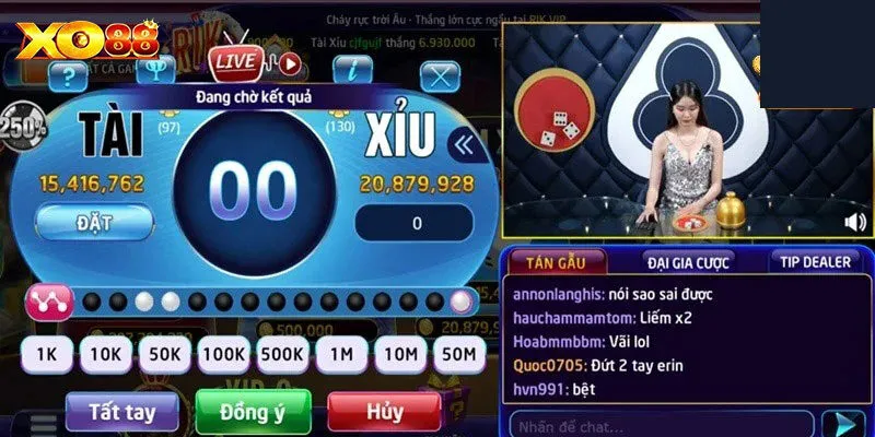 Cửa cược tài xỉu live RIKVIP